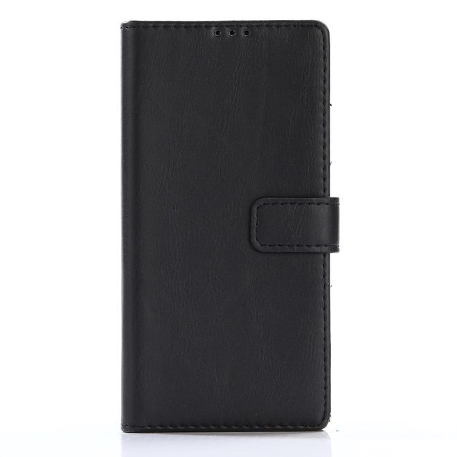 Sony Xperia XA1 Handy Hülle - Crazy Horse Leder Case - Retrostyle - schwarz