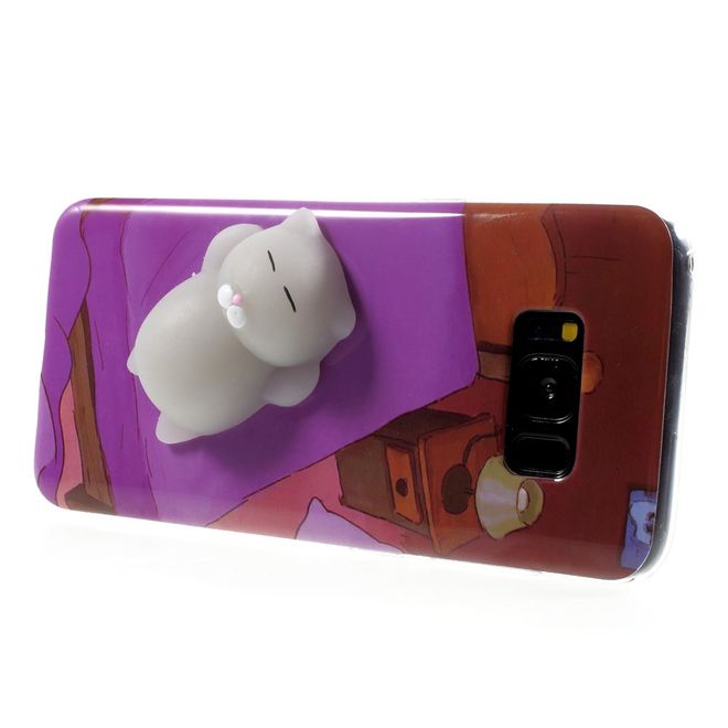 Samsung Galaxy S8 Plus Handyhülle - TPU Softcase - 3D Soft Squishy - liegende Katze