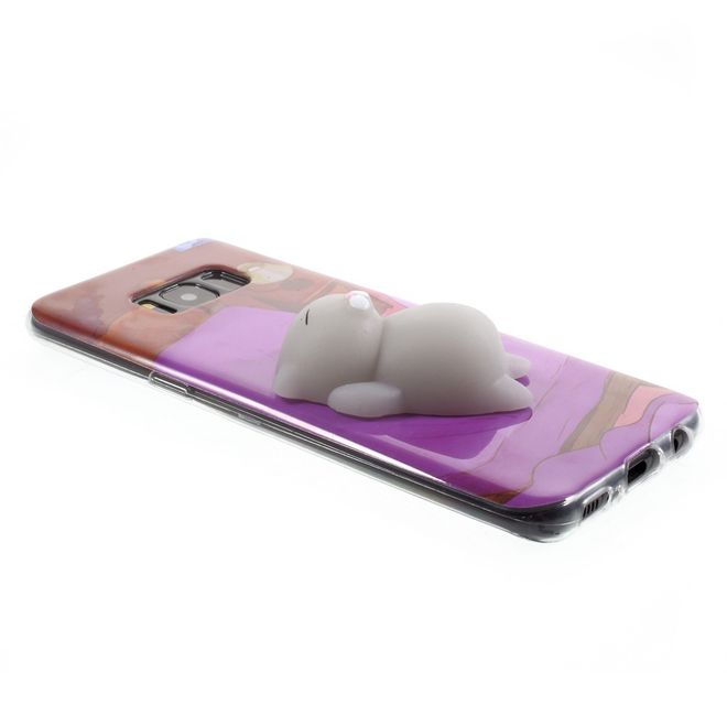 Samsung Galaxy S8 Plus Handyhülle - TPU Softcase - 3D Soft Squishy - liegende Katze