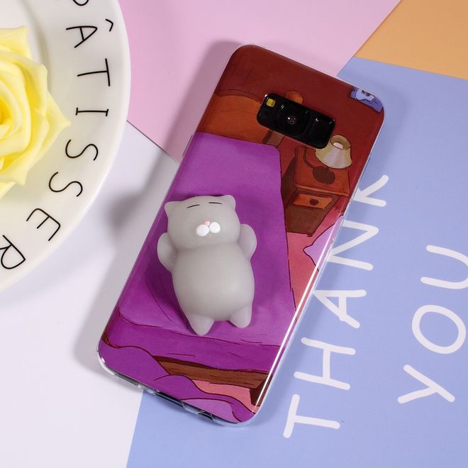 Samsung Galaxy S8 Plus Handyhülle - TPU Softcase - 3D Soft Squishy - liegende Katze