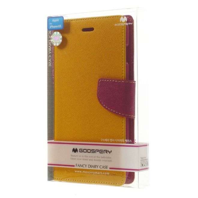 Goospery - Xiaomi Mi6 Hülle - Handy Bookcover - Fancy Diary Series - gelb/pink