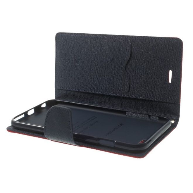 Goospery - Xiaomi Mi6 Hülle - Handy Bookcover - Fancy Diary Series - rot/navy