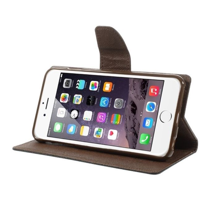 Goospery - Xiaomi Mi6 Hülle - Handy Bookcover - Fancy Diary Series - schwarz/braun