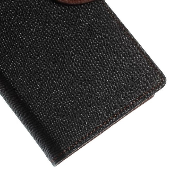 Goospery - Xiaomi Mi6 Hülle - Handy Bookcover - Fancy Diary Series - schwarz/braun