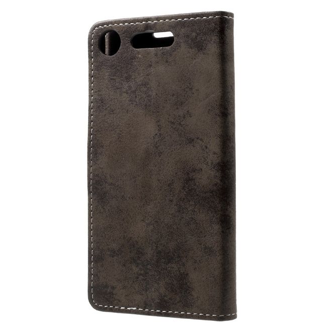 Sony Xperia XZ1 Handy Hülle - Case aus Leder - im Retrolook - kaffeefarben