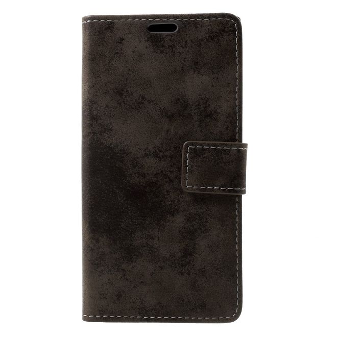 Sony Xperia XZ1 Handy Hülle - Case aus Leder - im Retrolook - kaffeefarben