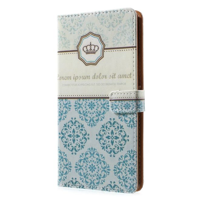 Sony Xperia XZ1 Hülle - Case aus Leder - magnetischer Verschluss - Damask Muster