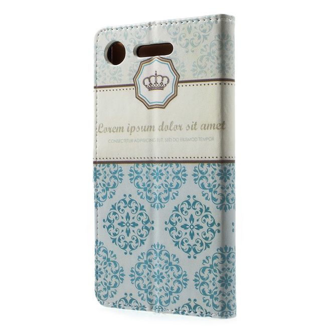 Sony Xperia XZ1 Hülle - Case aus Leder - magnetischer Verschluss - Damask Muster