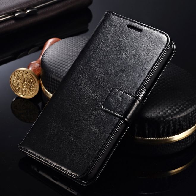 Asus Zenfone 4 (A400CG - 2014er Modell) Hülle - Crazy Horse Leder Case - schwarz