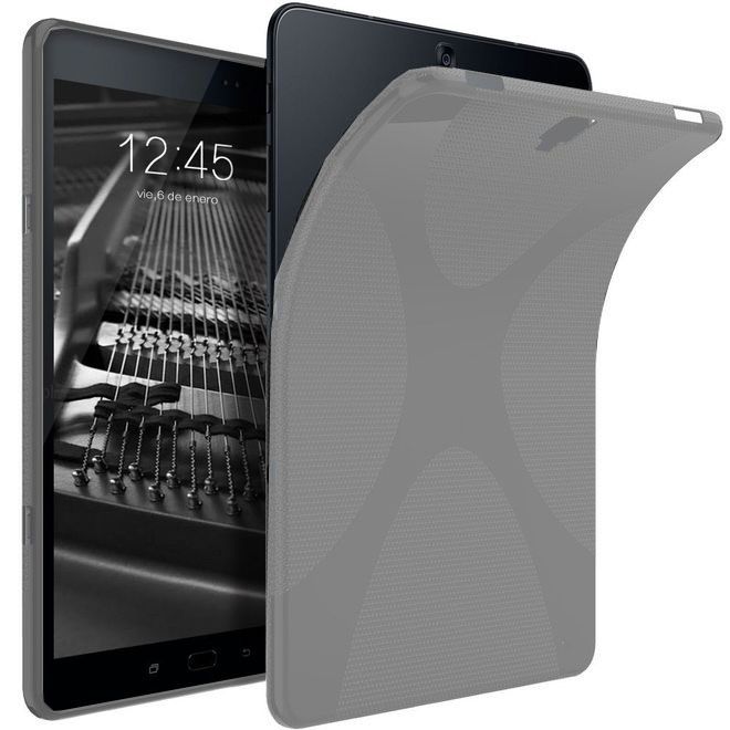 Samsung Galaxy Tab S3 9.7 Hülle - SoftTPU Softcase - X-Shape - grau