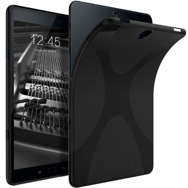 Samsung Galaxy Tab S3 9.7 Hülle - SoftTPU Softcase - X-Shape - schwarz