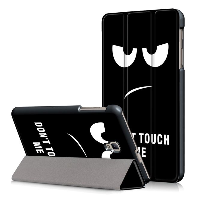 Samsung Galaxy Tab A 8.0 (2017) Hülle - Leder Bookcase - mit Standfunktion - fieses Smiley