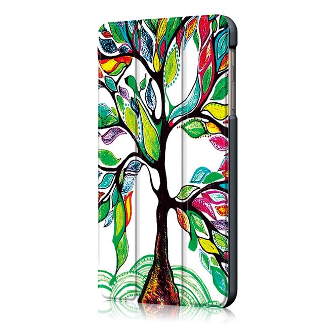Samsung Galaxy Tab A 8.0 (2017) Hülle - Leder Bookcase - mit Standfunktion - farbenfroher Baum