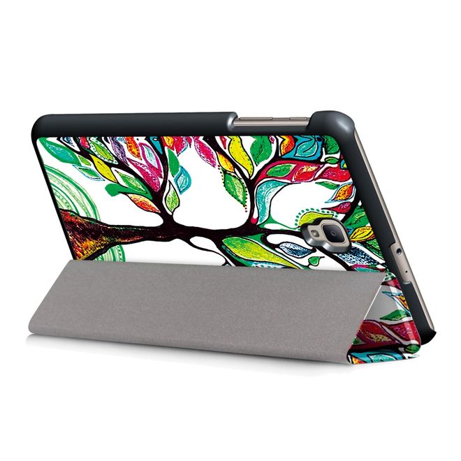 Samsung Galaxy Tab A 8.0 (2017) Hülle - Leder Bookcase - mit Standfunktion - farbenfroher Baum