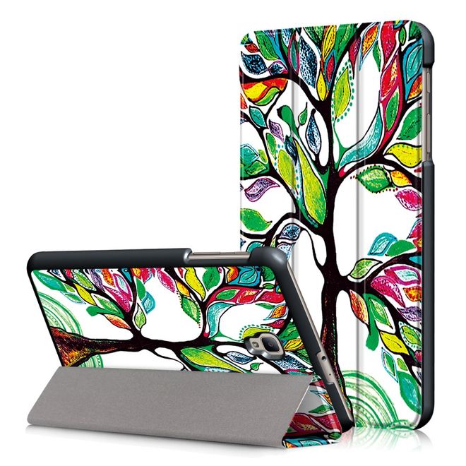 Samsung Galaxy Tab A 8.0 (2017) Hülle - Leder Bookcase - mit Standfunktion - farbenfroher Baum
