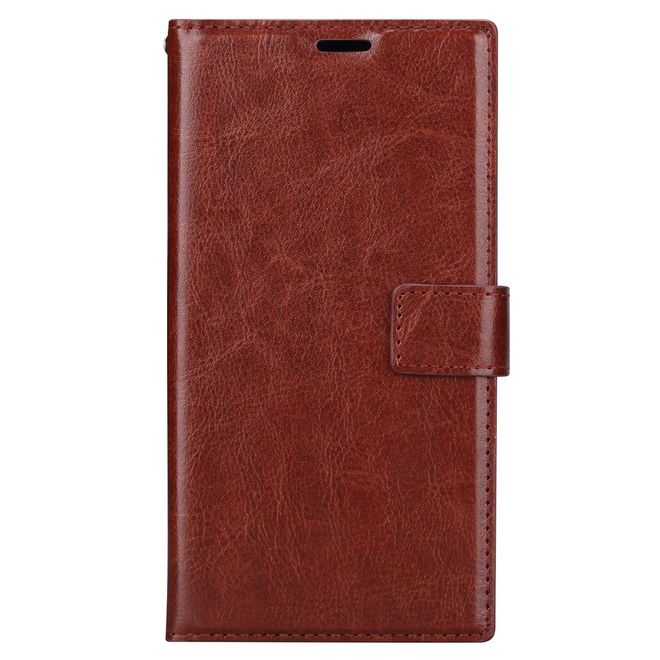 Sony Xperia XA1 Plus Handy Hülle - Crazy Horse Leder Bookcover - mit Standfunktion - braun