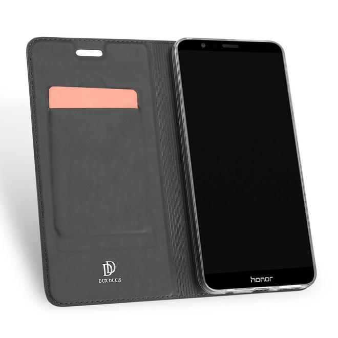 Dux Ducis - Huawei Honor 7X Hülle - Handy Bookcover - Skin Pro Series - dunkelgrau
