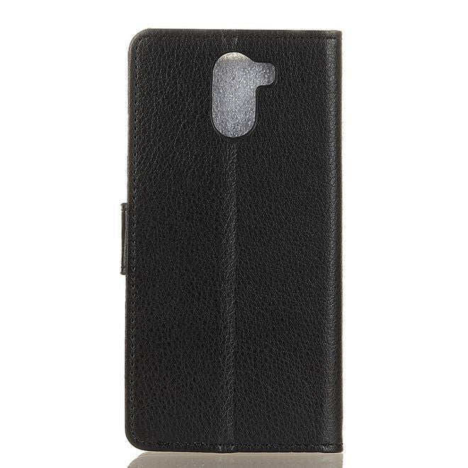 Samsung Galaxy S9 Plus Hülle - Case aus Leder - mit Litchitextur und Visitenkartenfach - schwarz