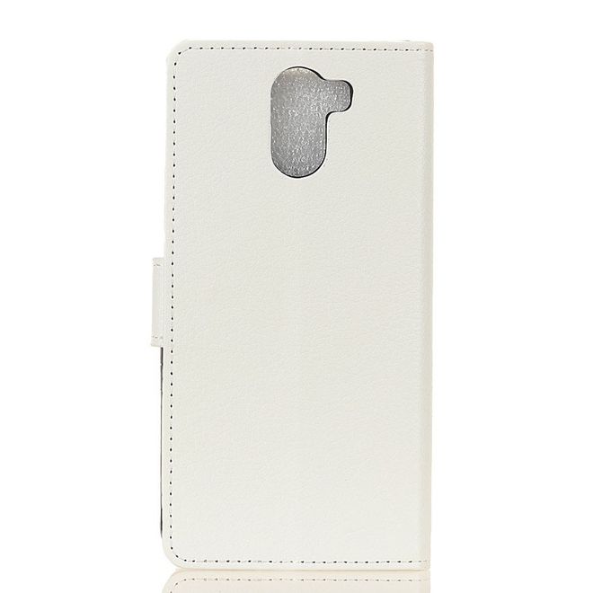 Samsung Galaxy S9 Plus Hülle - Case aus Leder - mit Litchitextur und Visitenkartenfach - weiss