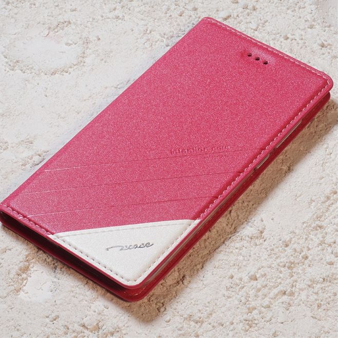 Tscase - Xiaomi Mi Max 2 Handyhülle - Case aus Leder - mit Textur und Standfunktion - rosa