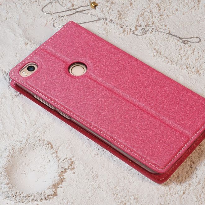 Tscase - Xiaomi Mi Max 2 Handyhülle - Case aus Leder - mit Textur und Standfunktion - rosa