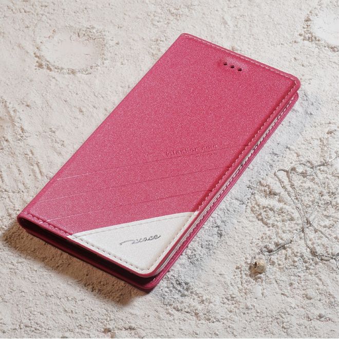 Tscase - Xiaomi Mi Max 2 Handyhülle - Case aus Leder - mit Textur und Standfunktion - rosa