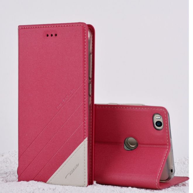 Tscase - Xiaomi Mi Max 2 Handyhülle - Case aus Leder - mit Textur und Standfunktion - rosa