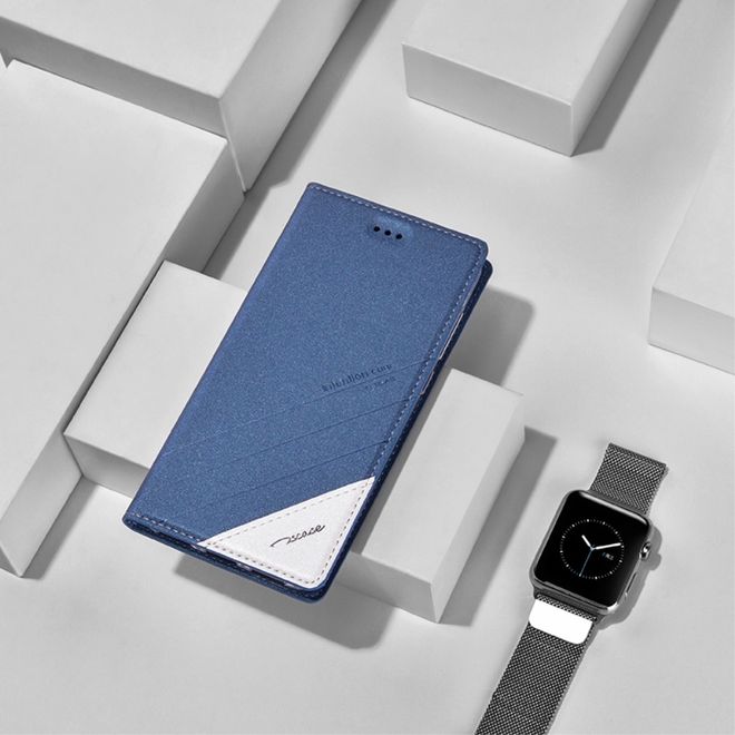 Tscase - Xiaomi Mi Max 2 Handyhülle - Case aus Leder - mit Textur und Standfunktion - blau