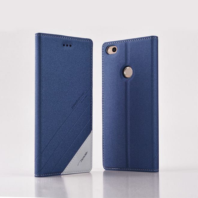 Tscase - Xiaomi Mi Max 2 Handyhülle - Case aus Leder - mit Textur und Standfunktion - blau