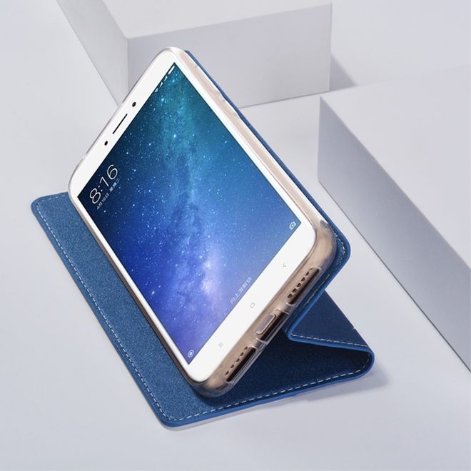 Tscase - Xiaomi Mi Max 2 Handyhülle - Case aus Leder - mit Textur und Standfunktion - blau