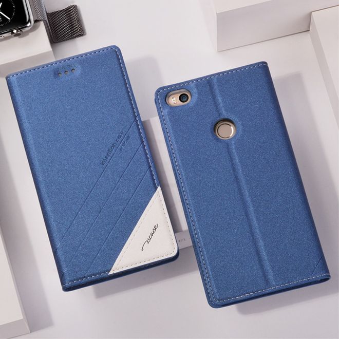 Tscase - Xiaomi Mi Max 2 Handyhülle - Case aus Leder - mit Textur und Standfunktion - blau