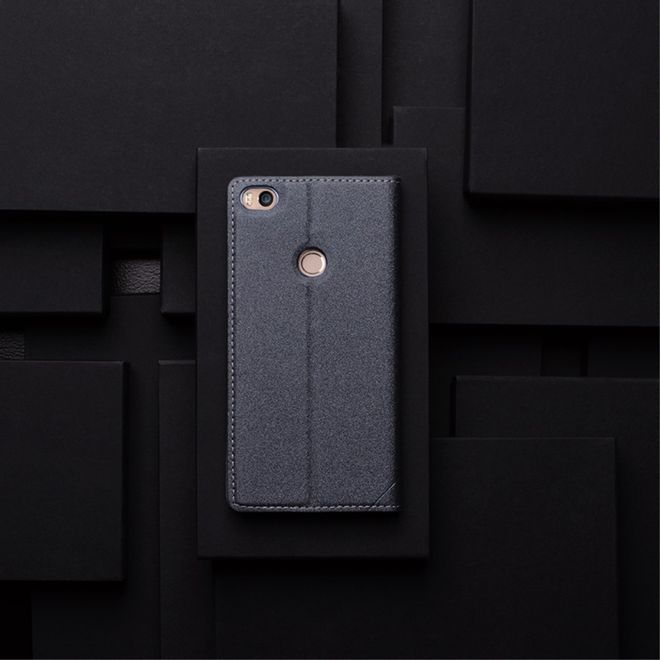 Tscase - Xiaomi Mi Max 2 Handyhülle - Case aus Leder - mit Textur und Standfunktion - grau