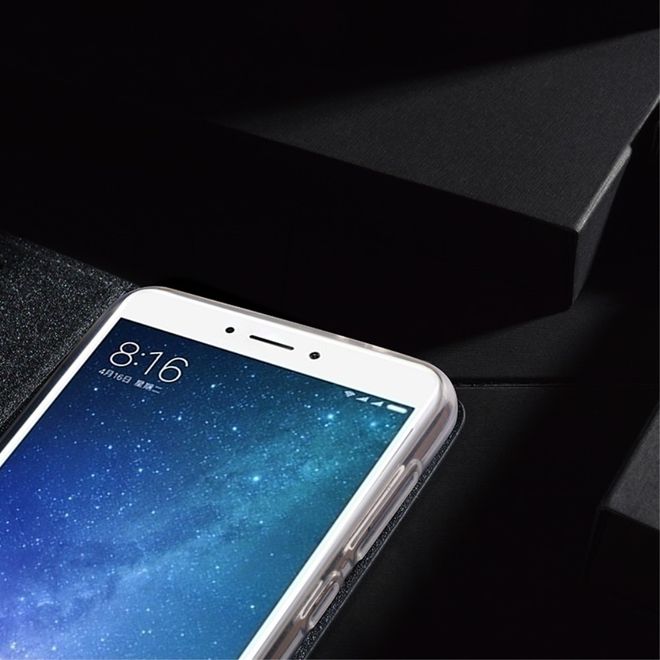 Tscase - Xiaomi Mi Max 2 Handyhülle - Case aus Leder - mit Textur und Standfunktion - grau