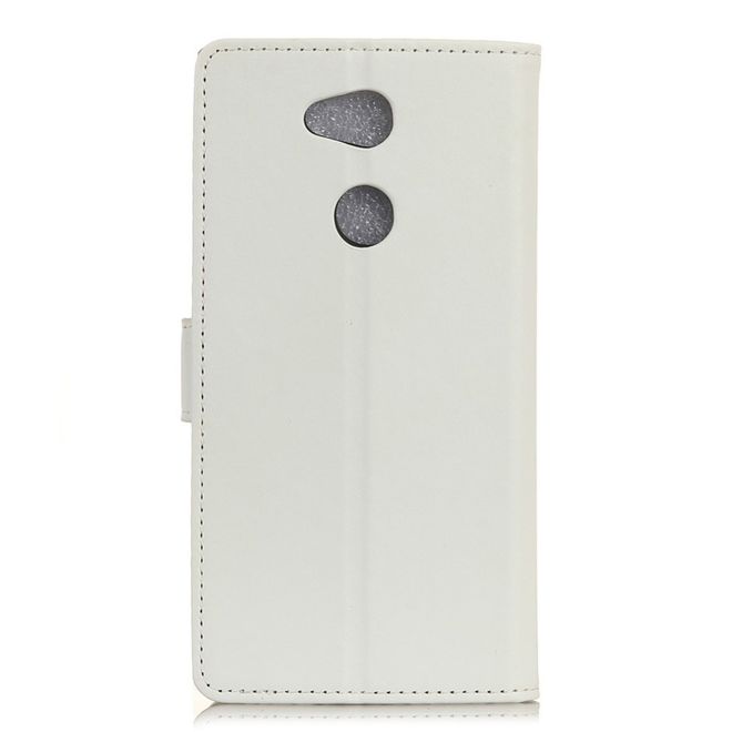 Sony Xperia L2 Handyhülle - Magnetisches Case aus Leder - mit Standfunktion - weiss