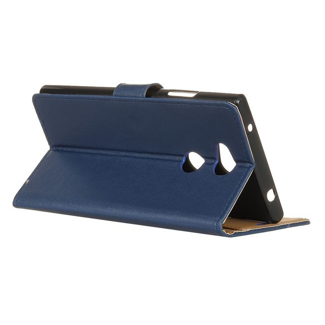 Sony Xperia L2 Handyhülle - Magnetisches Case aus Leder - mit Standfunktion - blau