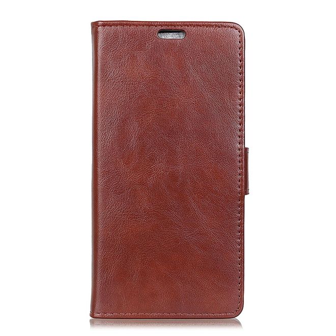 Sony Xperia L2 Handy Hülle - Crazy Horse Leder Case - mit Magnetverschluss und Standfunktion - braun