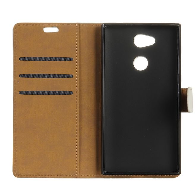 Sony Xperia XA2 Ultra Handyhülle - Case aus Leder - mit Magnetverschluss und Standfunktion - schwarz