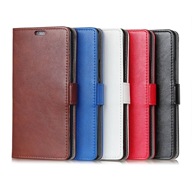 Sony Xperia XA2 Ultra Handy Case - Crazy Horse Leder Hülle - mit Standfunktion - schwarz
