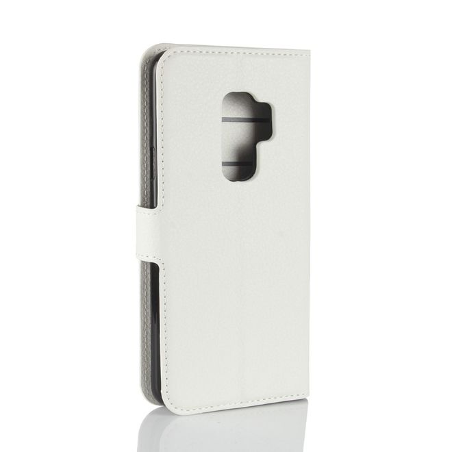 Samsung Galaxy S9 Plus Handy Hülle - Bookcover aus Leder - mit Standfunktion - weiss