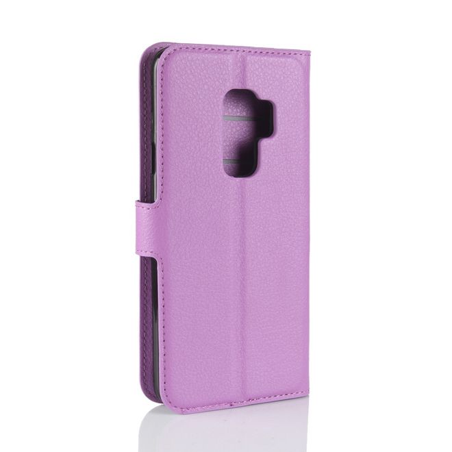 Samsung Galaxy S9 Plus Handy Hülle - Bookcover aus Leder - mit Standfunktion - purpur