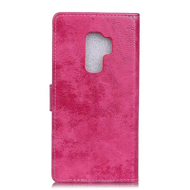 Samsung Galaxy S9 Plus Handy Case - Hülle aus Leder - im Vintage Look - rosa