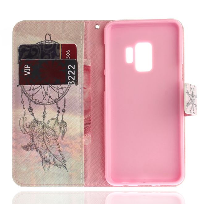 Samsung Galaxy S9 Hülle - Handy Case aus Leder - schwarzer Traumfänger