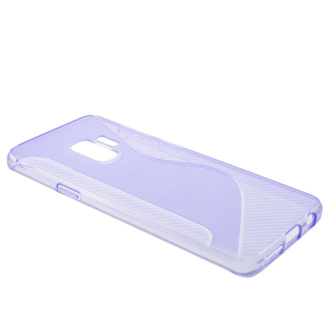 Samsung Galaxy S9 Handy Hülle - TPU Soft Case - S-Shape und Carbon Muster - purpur