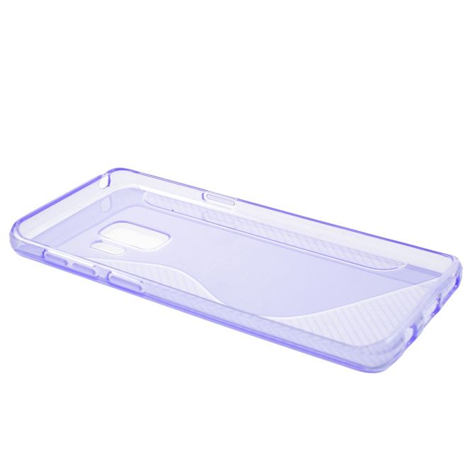 Samsung Galaxy S9 Handy Hülle - TPU Soft Case - S-Shape und Carbon Muster - purpur