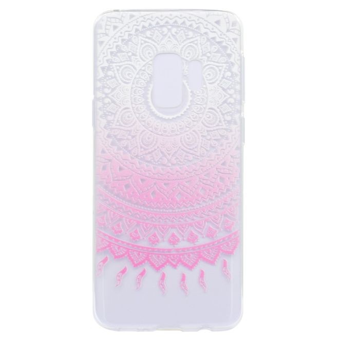 Samsung Galaxy S9 Plus Handy Case - Hülle aus elastischem TPU Plastik - pinkes Mandala