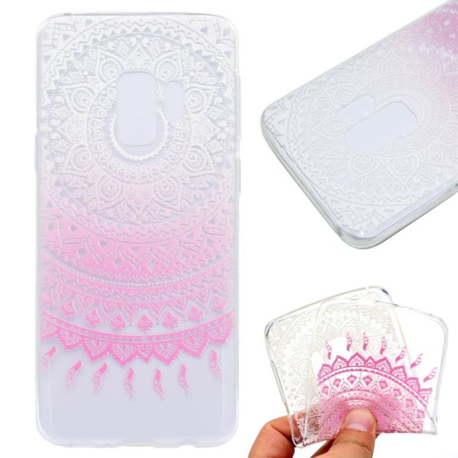 Samsung Galaxy S9 Plus Handy Case - Hülle aus elastischem TPU Plastik - pinkes Mandala