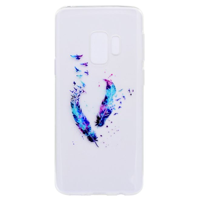 Samsung Galaxy S9 Plus Handy Case - Hülle aus elastischem TPU Plastik - farbige Federn