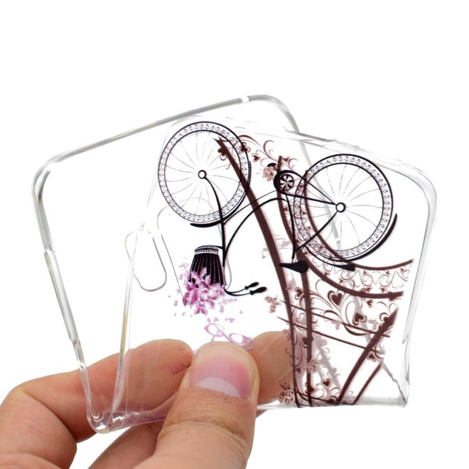 Samsung Galaxy S9 Plus Handy Case - Hülle aus elastischem TPU Plastik - Eiffelturm und Fahrrad