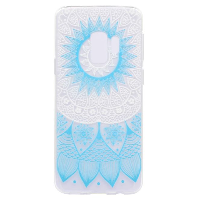 Samsung Galaxy S9 Handy Case - Hülle aus elastischem TPU Plastik - blaues Mandala