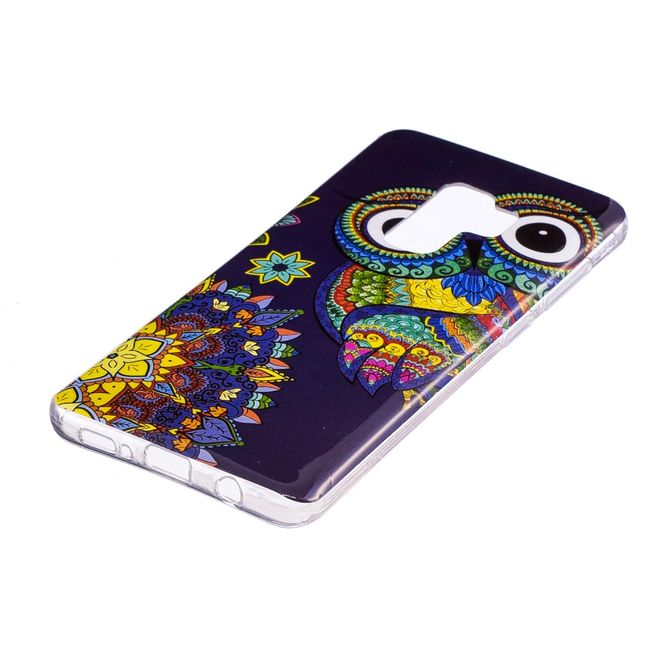Samsung Galaxy S9 Handy Hülle - Fluoreszierendes Case aus flexiblem Plastik - farbige Eule